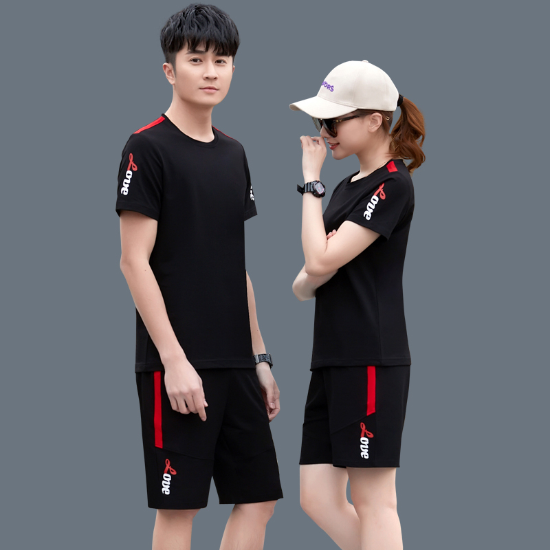 Couple's Sportswear Suit for Men and Women, Summer Short-Sleeved T-Shirt Set, 2026 Summer Shorts, Running Clothes, Casual Suit