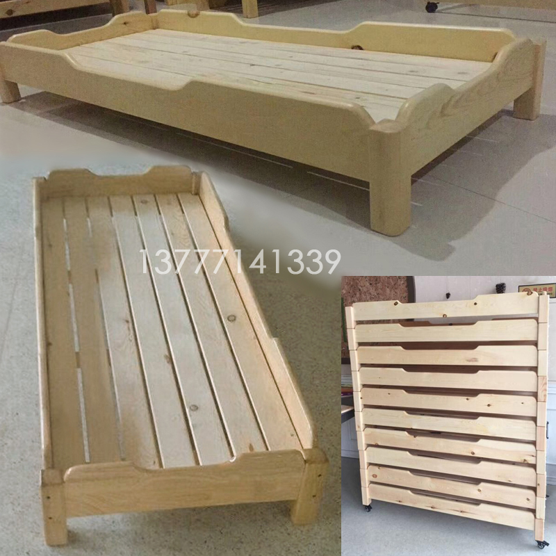 Customized kindergarten solid wooden beds nap beds overlapping small bed wooden special lunch bed board bed
