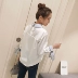 2019 mới mùa xuân búp bê cổ áo voan lỏng màu mỏng phù hợp với cổ áo búp bê cà vạt áo sơ mi mỏng