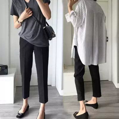 Pregnant women's pants spring and autumn thin style outside wear fashion tide mom casual wide legs loose inner pants 2020 Spring Autumn