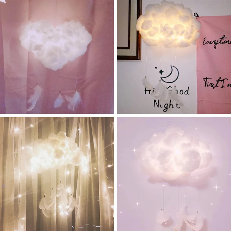 Cotton Bag Material Diy Clouds Lamp Girl Ins Room Hand Ornaments Bedside Night Light Decoration Quarters Strap