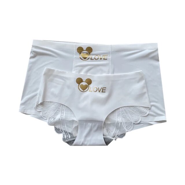 New Ice Silk Lace Couple Underwear Light, Breathable, Romantic and Cute Mickey Couple Set One Man and One Women Gift Box