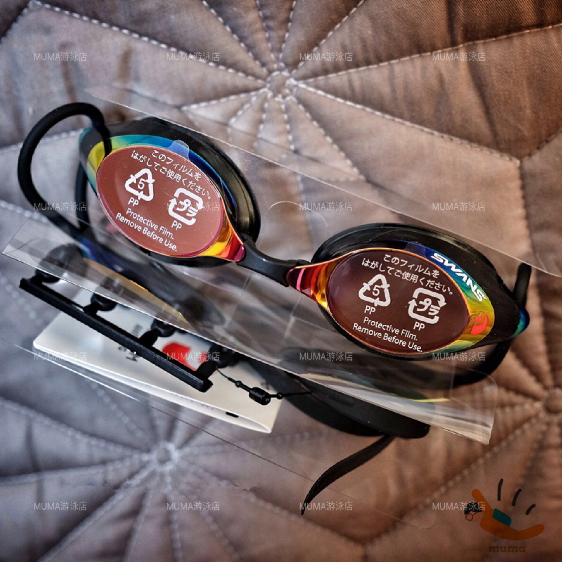 Spot Japanese imported poetry rhyme SWANS SRXM racing coating cool swimming goggles four times high-definition anti-fog ring