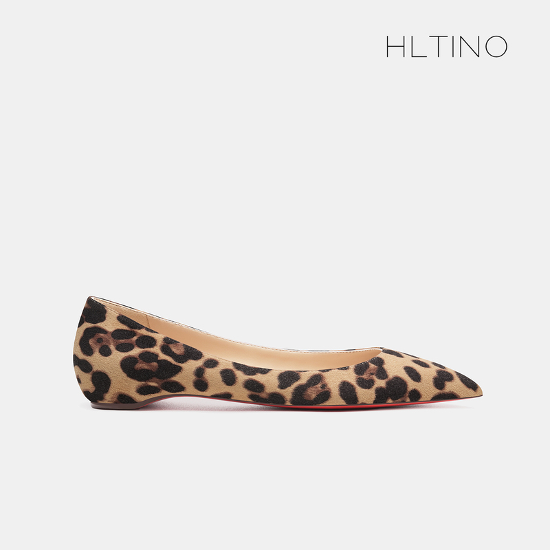 2026 New French-Style Sexy Matte Leopard Print Pointed-Toe Flat Shoes for Women, Large Size, Height-Increasing, Red Sole, Elegant Single Shoes 2026 New French-Style Sexy Matte Leopard Print Pointed-Toe Flat Shoes for Women, Large Size, Height-Increasing, Red Sole, Elegant Single Shoes