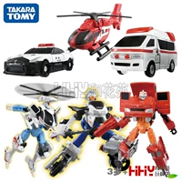 Takara tomy, трансформер, робот, полицейская машина, скорая помощь, транспорт, вертолет для мальчиков, игрушка