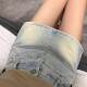 High-waisted denim short skirt for women spring new large size fat mm small person A-line skirt hot girl hip-covering culottes skirt