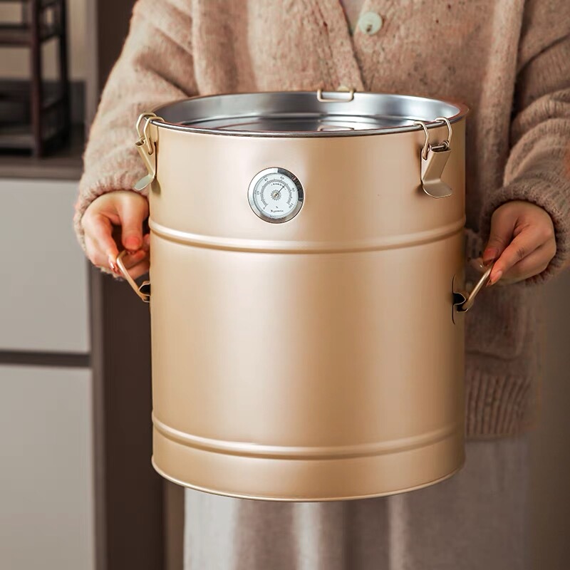 Stainless Steel Tea Canister, Tangerine Peel Canister, Sealed Canister with Hygrometer, Moisture-Proof Tea Jar, Tea Storage, Special for Tea Shops Stainless Steel Tea Canister, Tangerine Peel Canister, Sealed Canister with Hygrometer, Moisture-Proof Tea Jar, Tea Storage, Special for Tea Shops