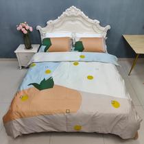 Brand Surplus Material A North African Rhythm Cotton Satin Four-piece Set Bed Sheet Quilt Cover Pillowcase Double Bed 1 8m Orange