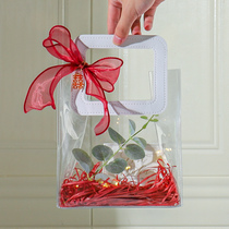 Transparent hand gift bag ins wedding bridesmaid handbag gift box gift box gift box bag wedding candy gift empty box
