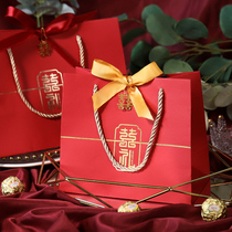 Hi bag Chinese style wedding wedding dress bag ins European gift bag carry paper bag red gift box