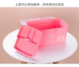 Многофункциональная двойная коробка для хранения дома, отделка для хранения лекарств, студент, три -слойная покраска коробки ручной работы отделка