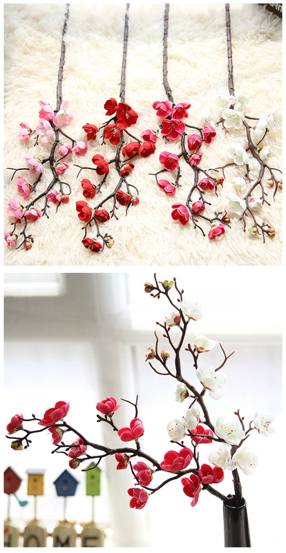 Mô phỏng Mận Chi nhánh Hoa lụa Chi nhánh khô Lamei Zen Peach Mận trắng Hoa nở Trang trí sàn - Hoa nhân tạo / Cây / Trái cây