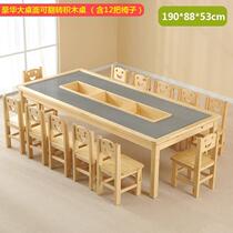 Childrens solid wood large building block table multi-functional educational multi-player game toy table baby early education building block table commercial