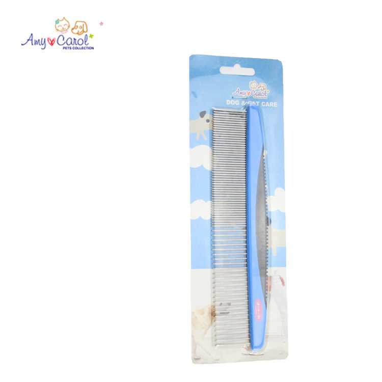 Taiwan Amycanol pet comb dog comb open comb stainless steel comb teddy beauty comb straight row