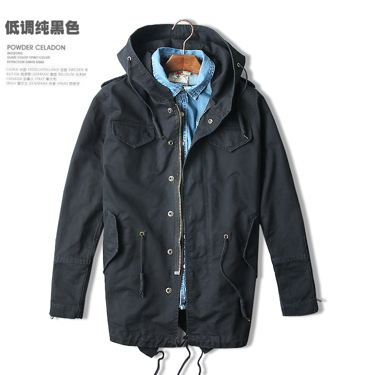 18AW hạng nặng Anh cổ điển bông xanh quân đội M51 OG-107 đơn giản áo cánh phao áo gió mỏng áo gió nam