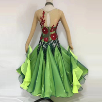 National Label Dancing Out of the Waltz Performance Costume Morden Dance Competition Dresses Tango Gdrills Large Pendulum with Skirt Neck Accessories