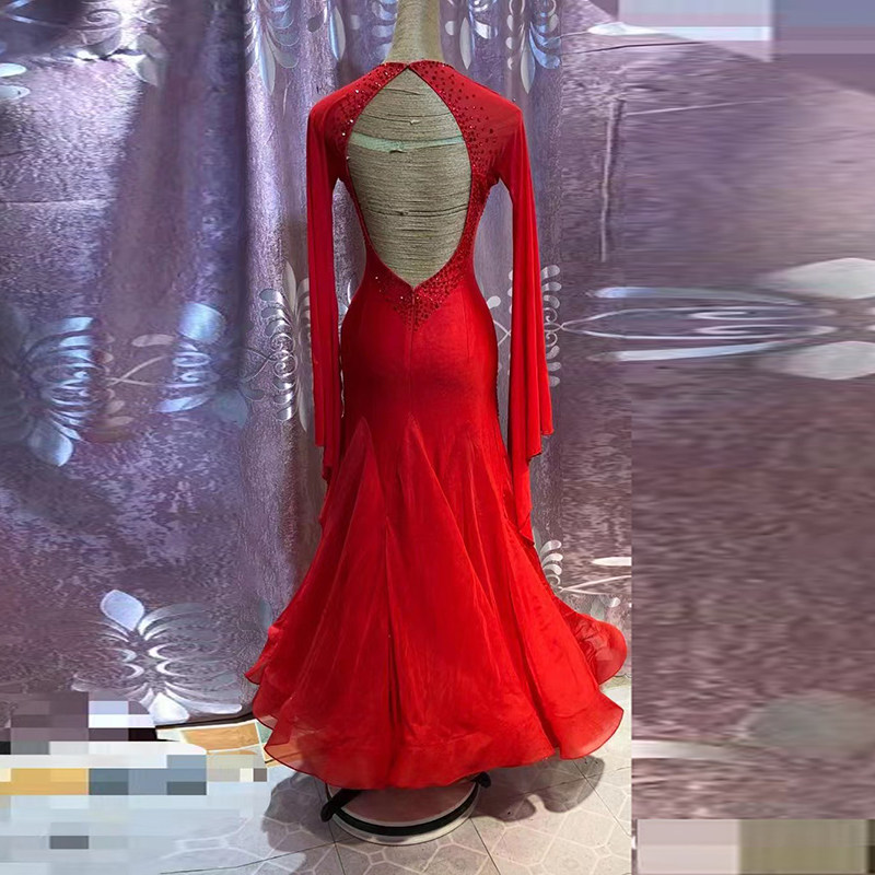 High-end Tiansi Modern Dance Dress imitates the national standard swing dress show suit waltz performing suit sleeve