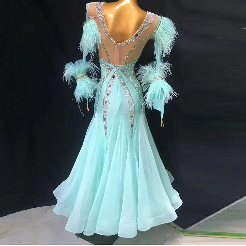 Imported Chip Textile National Standard Gallery Waltz Show Costume Old Diamond Dance Dance Dance Swing Dance