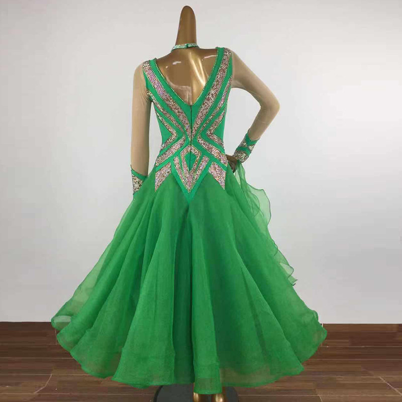 National Label Dancing Out of the Moden Dance Performance Costume Waltz Competition Dress Social Dance Large Swing Skirt Square Dance Plus Drill Dress