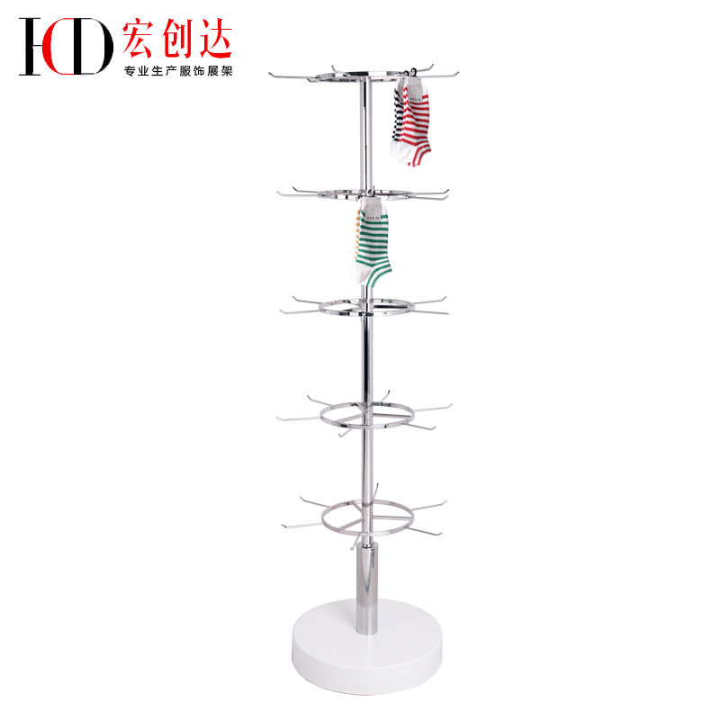 Multi-layer tie silk scarf shelf Clothing stainless steel pants rack Floor scarf silk scarf display rotating display rack