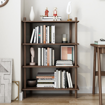 Solid wood bookshelf simple household storage rack small multi-layer student childrens bookcase office floor rack