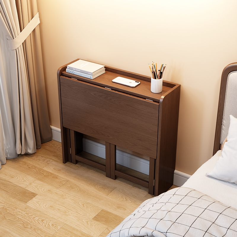 Folding desk solid wood retractable study table home bedroom simple computer desk writing desk small apartment desk
