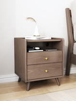 Bedside table solid wood modern simple bedroom mini full solid wood free installation Nordic new small size storage cabinet