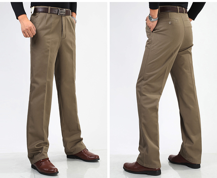 Mùa thu và mùa đông quần âu nam trung niên cộng với quần nhung dày dài cha cộng với phân bón XL cotton cao eo quần jogger nam