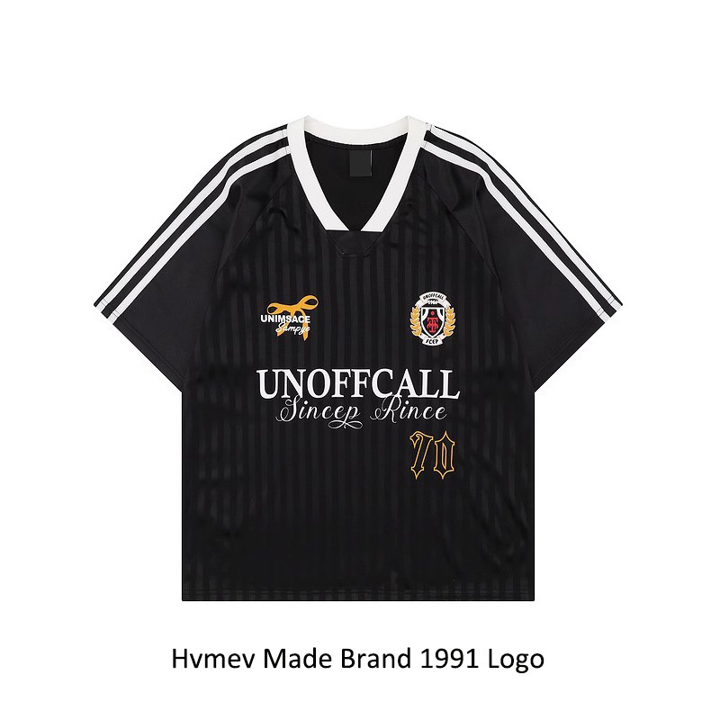 Hvmev Made! Retro Loose Jersey Short-Sleeve Men's Street Style ins Trendy Casual Sports Striped T-Shirt for Summer