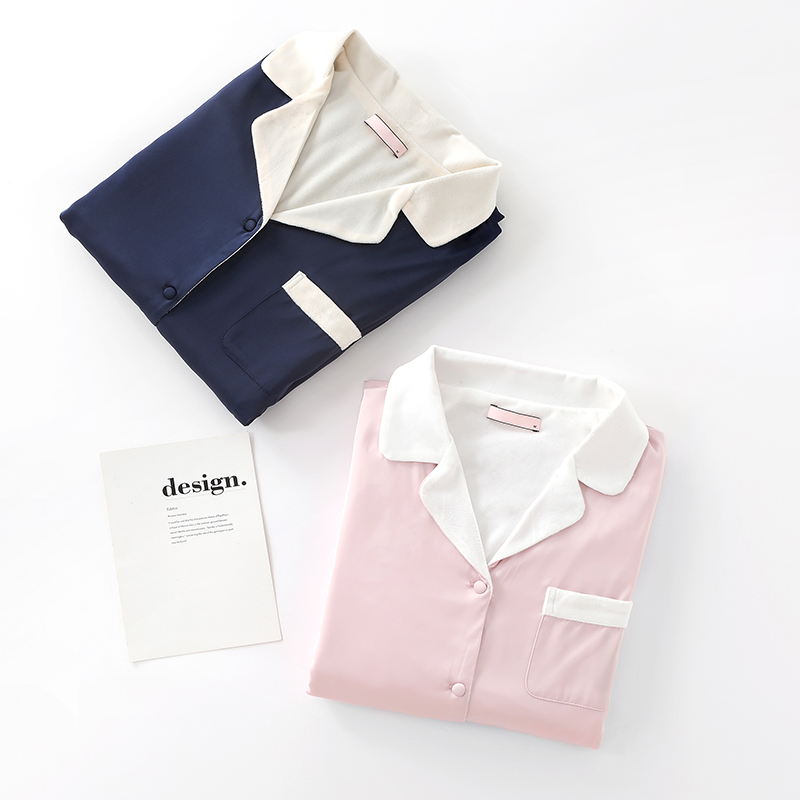 2022 New Pyjamas Woman Spring Autumn Summer Loose Ice Silk Long Sleeve Plus Suede Thickened Silk Senior Sense Home Clothing