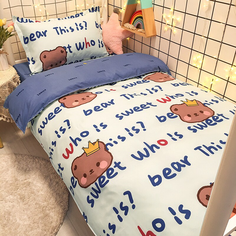 College students quilt cover sheets quilt cover dormitory single bed three-piece bedding men and women dormitory bunk full set