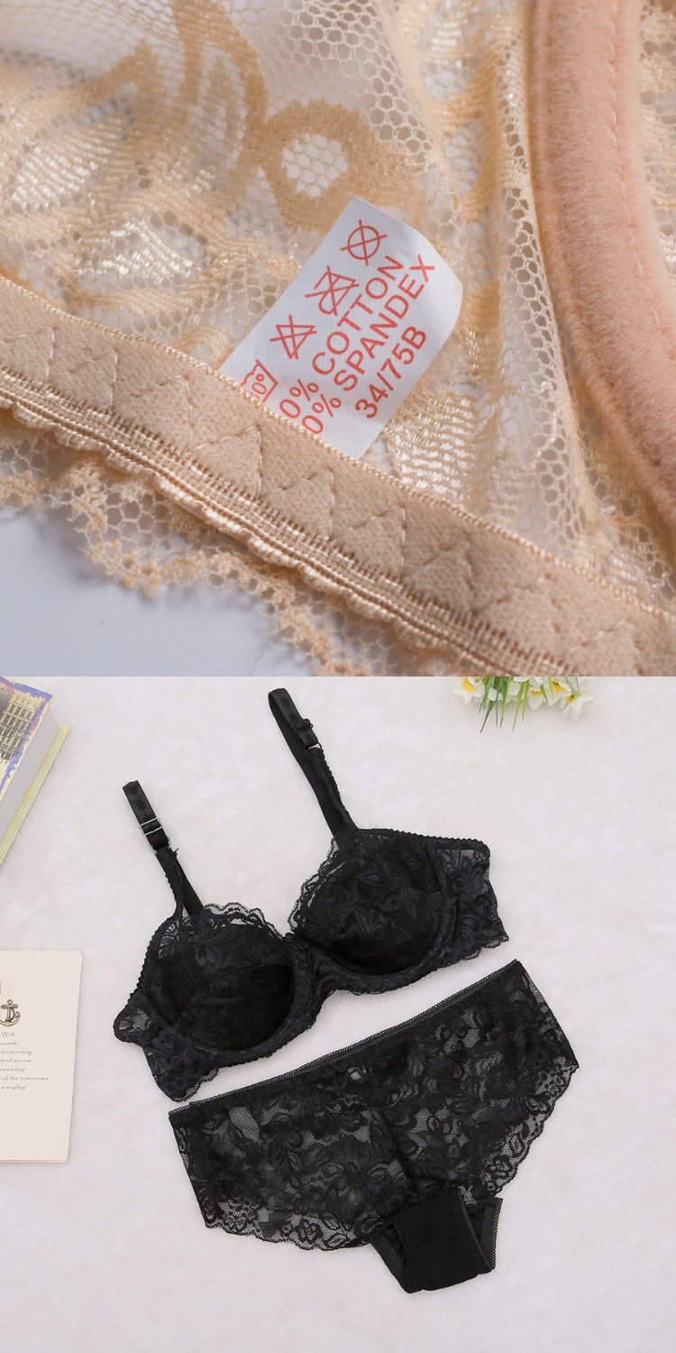 Sexy lưới ren siêu cuốn sách áo ngực trong suốt thiết lập phụ nữ không thu thập cám dỗ đồ lót kích thước lớn ao nguc