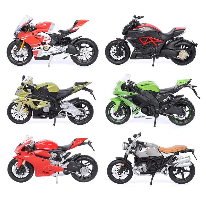 Kawasaki, bmw, honda, автомобильная модель, реалистичная сплавная машина, мини-фигурка, масштаб 1:18