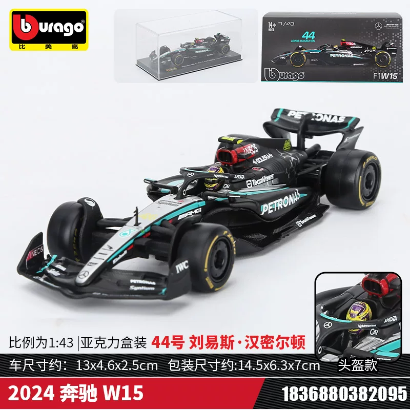 Модель гоночного автомобиля 1:43 Benz Mercedes AMG Hamilton W14 Formula Racing F1 из сплава