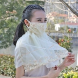 Тонкая кружевная летняя дышащая медицинская маска, вуаль, защита от солнца, с защитой шеи