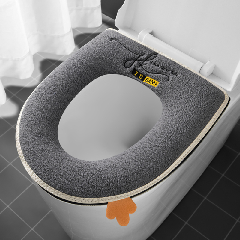 Toilet Seat Cushion for Home Use, Suitable for All Seasons, Waterproof Zipper Toilet Seat Cover, Thickened Toilet Seat Pad for Winter