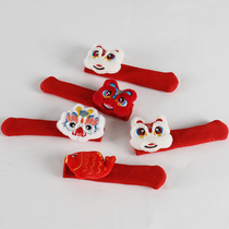 Red lion awakening festive new year new home decoration good luck decorations for entering the house entry door handle protective gloves anti-collision