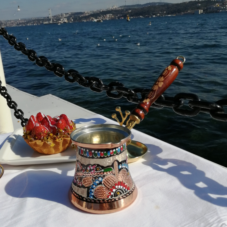 Turkey imported golden coffee pot pure hand-painted coffee utensils pure copper household hand-made exquisite carvings