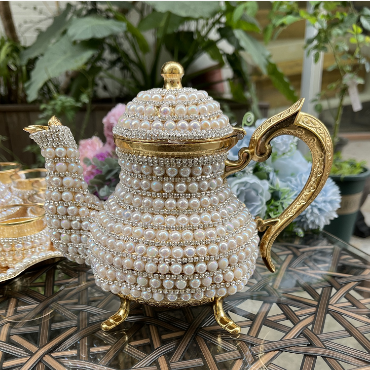 Turkey imported European-style photography posing tea set palace style teapot luxury flower teapot