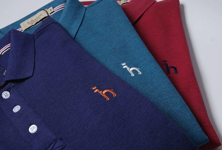 Mùa thu và mùa đông mới Hemp cotton thời trang nam họa tiết trẻ trung màu sắc kinh doanh giản dị áo sơ mi dài tay POLO áo phông
