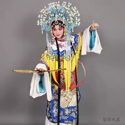 戲曲服裝舞臺演出楊貴妃鳳袍京劇貴妃醉酒戲服軟縐梅派鑲邊女蟒