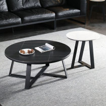 Italian Nordic rock plate coffee table combination Living room small modern simple high and low size round net black tea a few sides