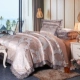 ngày châu Âu Sigong satin lụa jacquard denim bông rửa satin dệt cưới bông chăn giường đơn - Bộ đồ giường bốn mảnh