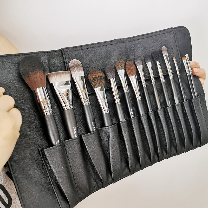 Bikassau 14 Makeup Brushes 133 Loose Powder Brush 07 Large flawless brush 224 Nasal Shadow Brush Grey Mousehood Brush Suit