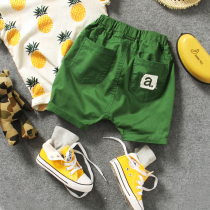 Boy Casual Shorts 2022 Summer Childrens Baby Big PP Down Pants Black Green 2 Color A Patch Cloth 50% Pants