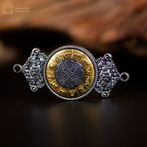 Twelve Zodiac Nine Palaces Bagua brand sterling silver old double-sided double-headed Manjusri Bagua pendant for men and women same style pendant
