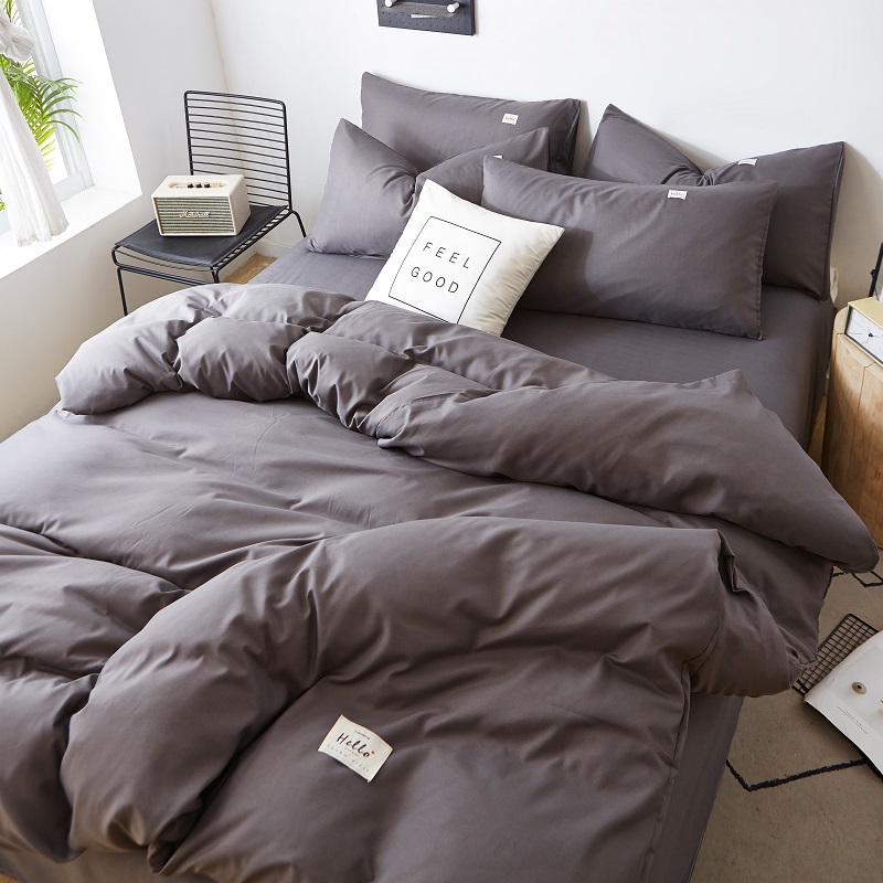Dark GreyWashed cotton Quilt cover Quilt cover singleton  1.5 rice 1.8x2.0 Single person student dormitory 150 Double 200 x230 sheets
