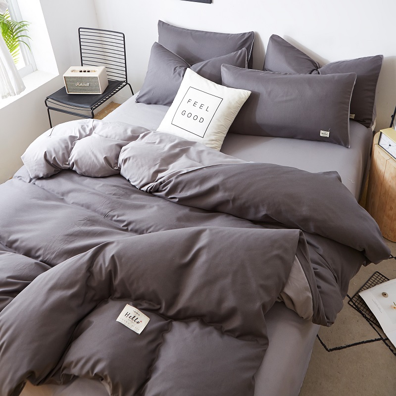 Dark Grey And Light GreyWashed cotton Quilt cover Quilt cover singleton  1.5 rice 1.8x2.0 Single person student dormitory 150 Double 200 x230 sheets