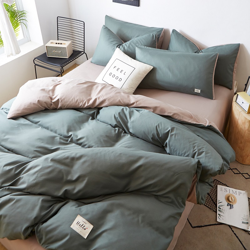 Green CardWashed cotton Quilt cover Quilt cover singleton  1.5 rice 1.8x2.0 Single person student dormitory 150 Double 200 x230 sheets