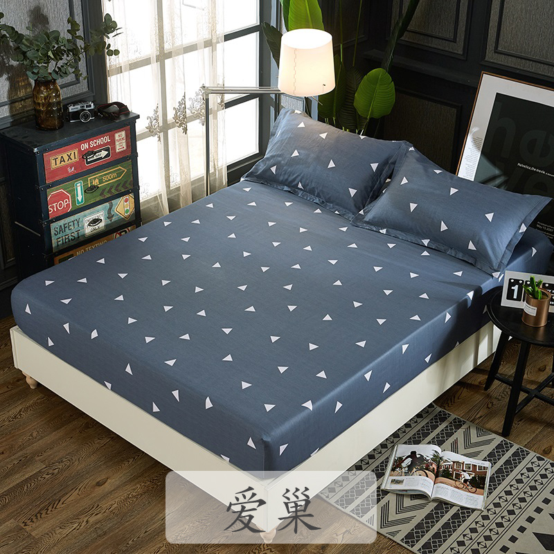 Giường cotton Tấm trải giường bằng vải bông đơn 1,2m1,5 m 1,8 nệm Simmons bảo vệ phủ bụi giường 	ga giường bo chun